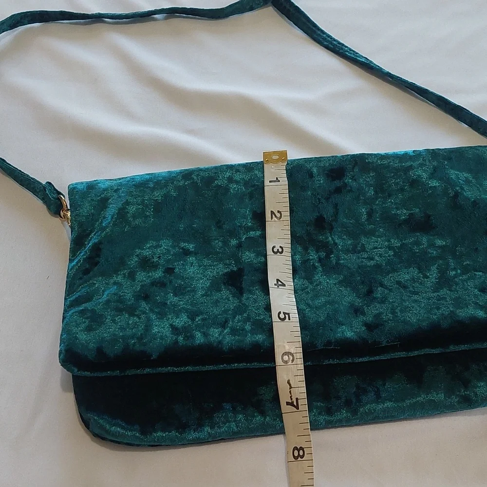 Teal Velvet Clutch Bag.Very Good Condition.